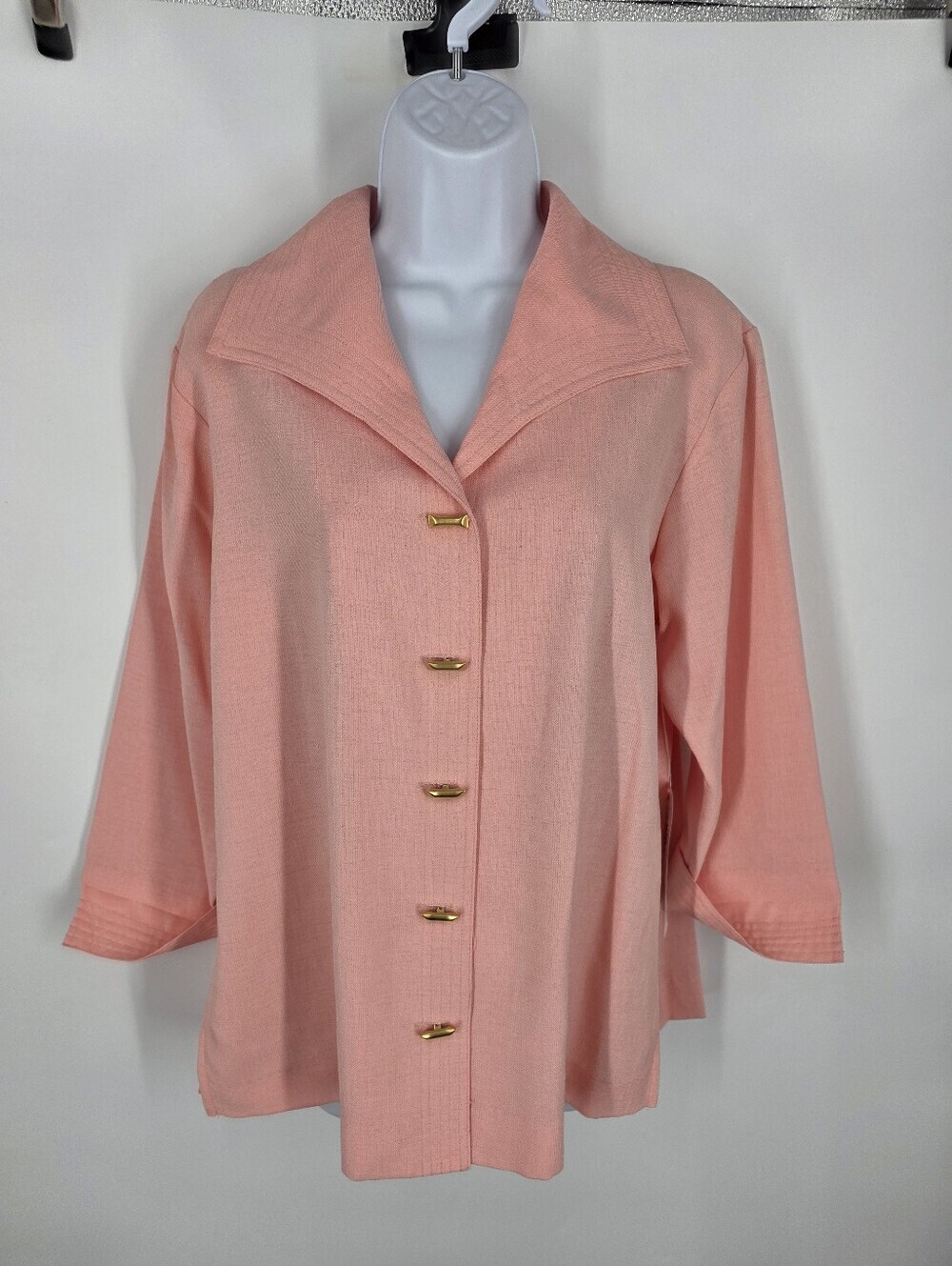 Vintage Patchington Petite Jacket Medium Peach Pink Gold Toggle Buttons PM